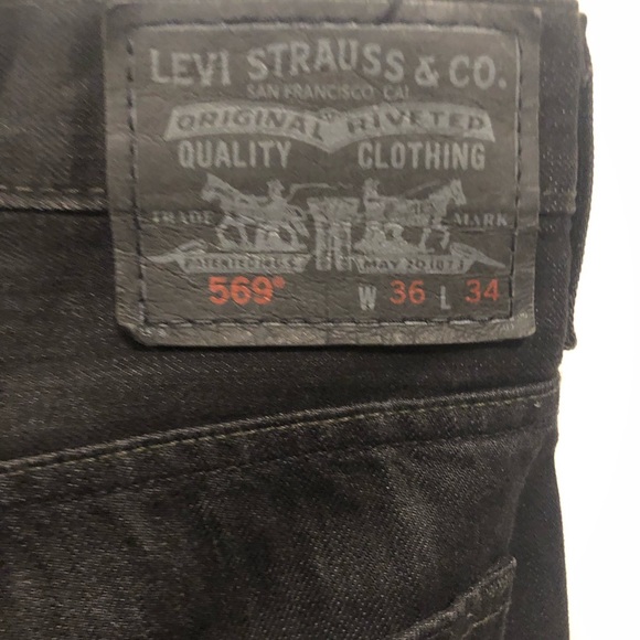 Black Levi Strauss Black Denim Men’s Jeans - Picture 3 of 4